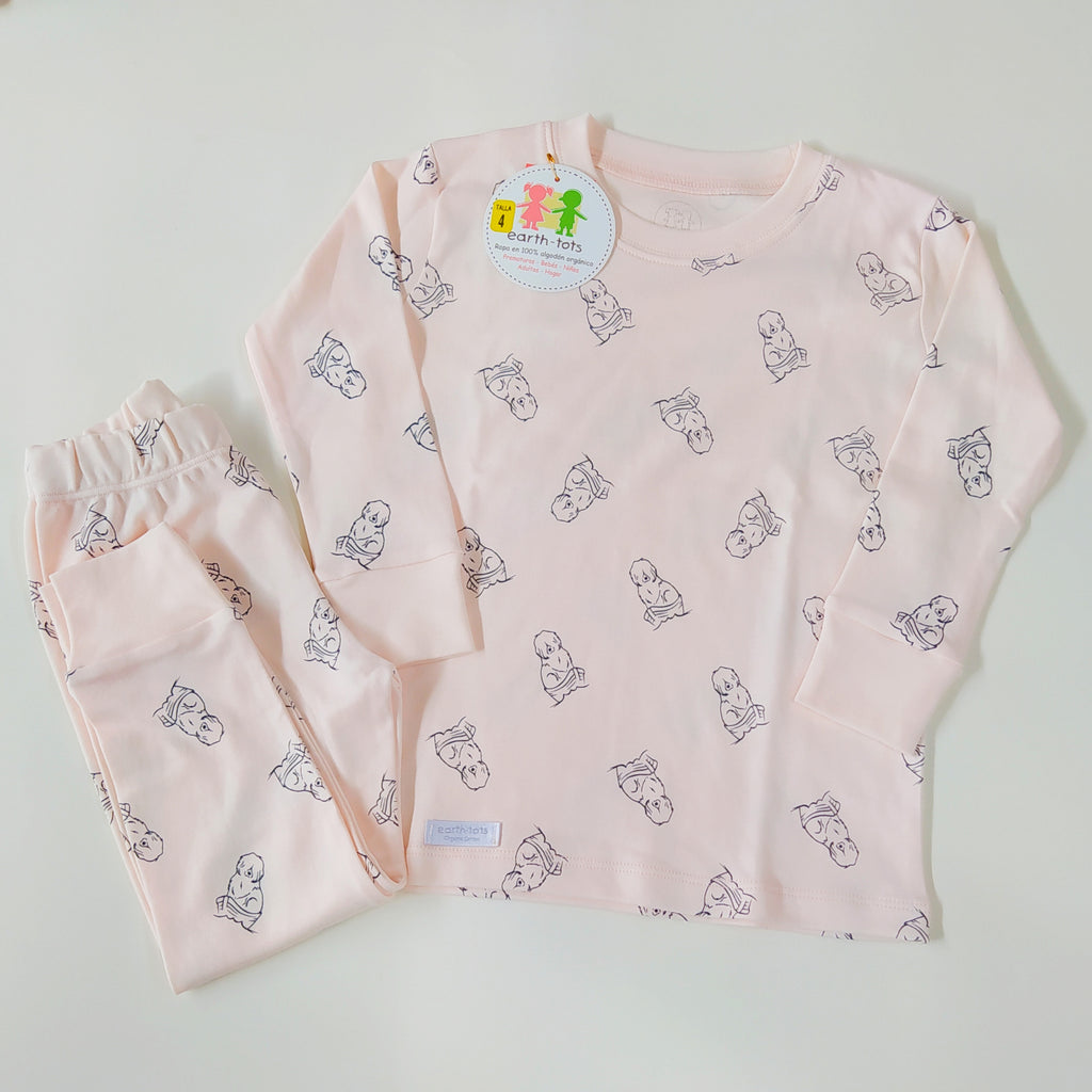 Pijama Largo Rosado Perritos